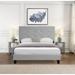 Full Size Linen Fabric Bed Frame - Button Tufted Headboard, Wood Slat Upholstered Platform, No Box Spring Needed