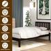 Walnut Wood Platform Bed with Headboard - Solid Construction, Easy Assembly, and Elegant Design