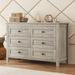 Retro Farmhouse Style Wooden Dresser with 6 Drawer, Storage Cabinet for Bedroom