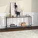 64" Wide Rectangular Console Table with Glass Shelf in Blackened Bronze, Entryway Table, Accent Table for Living Room, Hallway