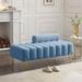 Modern End of Bed Bench Sherpa Fabric Upholstered 2 Seater Sofa - 53.2*24.4*20.3