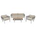 4-Piece Outdoor Patio Conversation Set with Coffee Table and Soft Waterproof Cushions for Garden, Poolside and Backyard