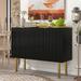 Sideboard Particle Board,MDF Board Cabinet with Gold Metal Legs & Handles,Adjustable Shelves for Living Room,Dining Room