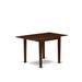 East West Furniture Dining Table Set Contains a Rectangle Kitchen Table and Upholstered Chairs, Mahogany (Pieces Options)