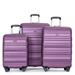 Expandable 3 Piece Luggage Sets Lightweight & Durable Suitcase with Two Hooks, Spinner Wheels, TSA Lock, (size of 21/25/29)