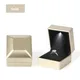 Luxury Ring Box With LED Light Diamond Ring Boxes Storage For Engagement Wedding Birthday