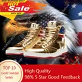 2024 MAGA Trump Sneakers Never Surrender Pro Donald Distressed High Top Gold Sneakers Gym Shoes