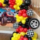 Kit d'arc de guirxiété de ballons de thème de voiture de course rouge noir ballons en latex fête