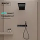 Awolf – système de douche thermostatique pour salle de bain noir ensemble de mélangeur de