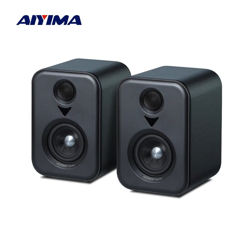 AIYIMA Upgrade S400 Audio Bücherregal Aktive Lautsprecher Studiomonitor 3-Zoll Bluetooth USB DAC HiFi Home Subwoofer System TV PC
