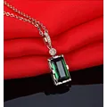 Natural Emerald 14K Rose Real Gold Necklace Pendant Emerald Jade Gemstone Necklace for Women Peridot