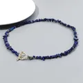 Men Gravel Stone Necklace Natural Stone Charm Necklace Lapis Lazuli Amazonite Chip Necklaces Men