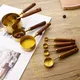 4/8pcs Edelstahl Messbecher Löffel Holzgriff Backwerk zeuge Kaffee Messlöffel Set Bartending Waage