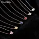 Colorful Crystal Charm Pendant Necklaces for Women Rose Gold Plated Collar Choker Chain on Neck Chic