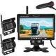 Backup Camera Wireless RV Dual Back Rear View Cameras System with 7 Inch Monitor Trailer Truck