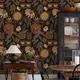 Vintage Boho Brown Floral Wallpaper Retro Peel And Stick TV Wall Decoration Furniture Retrofit