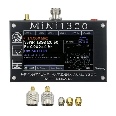 HAMGEtransport-Analyseur d'Antenne Miniling0.1-1300MHz HF VHF UHF avec Écran LCD TFT 4.3 Pouces