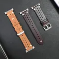 Bracelet en cuir véritable pour Apple Watch Ultra 2 bracelet connecteur en titane IWatch Series 9