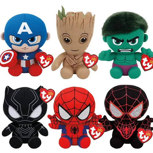 15CM Ty Plüsch Spielzeug Spinne Mann Captain America Iron Man Hulk Groot Panther Weiche Puppe kinder