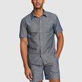 Eddie Bauer Men's Camano Short-Sleeve Shirt- Medium Indigo - Size L