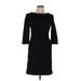 MM. LaFleur Casual Dress - Sheath Crew Neck 3/4 sleeves: Black Dresses - Women's Size 6