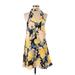 Lulus Casual Dress - A-Line Plunge Sleeveless: Yellow Floral Dresses - Women's Size Small