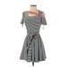 Beguile by Byron Lars Casual Dress - A-Line: Gray Stripes Dresses - Women's Size X-Small