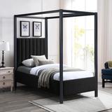 Meridian Furniture USA Kelly Canopy Bed Upholstered/Polyester in Black | King | Wayfair KellyBlack-K