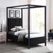 Meridian Furniture USA Kelly Canopy Bed Upholstered/Polyester in Black | King | Wayfair KellyBlack-K