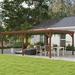 Outsunny 20 Ft. W x 12 Ft. D Solid Wood Pergola w/ Canopy Wood in Brown | 85.8 H x 239.8 W x 143.7 D in | Wayfair 84C-416V01DR