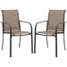 Rubbermaid Patio Stackable Dining Chairs Set For 2, Outdoor Frame Dining Chairs For Front Porch Backyard Garden & Deck | Wayfair B641