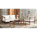 Safavieh Couture Tommy Solid 3 Piece Sofa Seating Group w/ Cushions Wood/Metal/Natural Hardwoods in Black/Brown/White | Outdoor Furniture | Wayfair