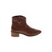 Cole Haan Ankle Boots: Brown Solid Shoes - Women's Size 8 - Almond Toe