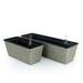 Bay Isle Home™ Kerrigan 2-Piece PP Frame & PE Wicker Weave Pot Planter Set Plastic in Gray | 6.3" H x 23.2" W x 7.1" D | Wayfair