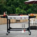 Royal Gourmet 4 - Burner Flat Top Liquid Propane 48000 BTU Gas Grill 6 Piece Set Stainless Steel/Cast Iron in Gray | Wayfair