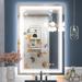 Ivy Bronx Chrisna LED Bathroom Mirror w/ Frontlit & Backlit, Stepless 3 Colors Temperature & Dimmable Light in White | 24 H x 36 W x 1 D in | Wayfair