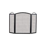 Charlton Home® Daiton 3 Panel Steel Fireplace Screen Steel in Black/Gray | 32.5 H x 52 W in | Wayfair DAE03A3839E848DA8C2D1921CBC8AC98