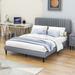 Latitude Run® Standard Bed w/ Headboard Wood & /Upholstered/Velvet in Gray | 42 H x 64 W x 84 D in | Wayfair 4577DDD7C9984946AE047548D478E290