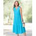 Appleseeds Women's Nantucket Cotton Tiered Dress - Blue - L - Misses