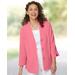 Appleseeds Women's Nantucket Textured-Cotton Relaxed Jacket - Pink - 1X - Womens