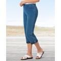 Appleseeds Women's Classic Knit Denim Capri - Denim - XL - Misses