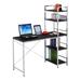 Inbox Zero Majeed 47" W Rectangle Leaning/Ladder Desk Wood/Metal in Black/Brown/Yellow | 54 H x 47 W x 20 D in | Wayfair