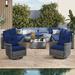 Latitude Run® 11-Piece Gray Wicker Patio Conversation Set w/ Swivel Chairs | Wayfair 14CA16CCC9FA43F087C7AF44AB0C2583