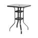 Winston Porter Bergeson Square 31.5" L x 31.5" W Outdoor Bar Table Glass/Metal | 36.2 H x 31.5 W x 31.5 D in | Wayfair