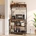 17 Stories Madrina 33.27" Baker's Rack w/ Power Outlets,5-Tier Microwave Stand w/ Paper Tissue Holder Stainless Steel in Brown | Wayfair