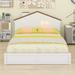 Harper Orchard Full Size Wood Platform Bed w/ House-Shaped Headboard & Built-In LED in White | Full/Double | Wayfair