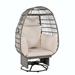 Dakota Fields Corderius Swivel Wicker Outdoor Lounge Chair Wicker/Rattan in Gray | 38.6 W x 31.5 D in | Wayfair C5337053C3A146D19BB4E010B217C933