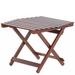 Gracie Oaks Keymani Rectangular 19.3" L x 19.6" W Outdoor Restaurant Outdoor Table, Wood in Brown/Yellow | Wayfair 01223C50B3BD4C8A9F71411784265A24