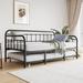 August Grove® Twin Size Metal Daybed Frame w/ Trundle, Heavy Duty Steel Slat Support Sofa Bed Platform w/ Headboard, No Box Spring Needed | Wayfair