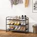 Wrought Studio™ 3-Tier Stackable Shoe Rack, Expandable & Adjustable Fabric Shoe Shelf Storage Organizer in Black | Wayfair